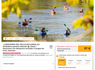 2 noches en Cangas de Onís con descenso del sella + hotel + desayuno incluido por solo 57€