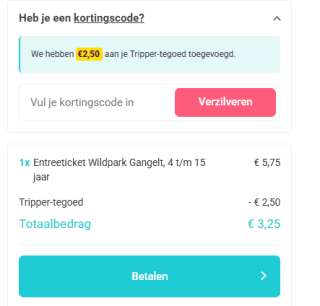 €2.50 korting op alles bij Tripper