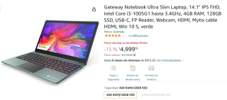 Laptop Gateway Ultra Slim i3 a $4,999 en Amazon