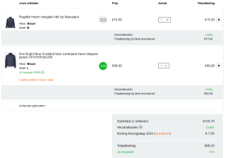 €7,50 extra korting bij To be dressed