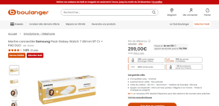 Montre connectée Samsung Galaxy Watch 7 - 40mm (Crème) + Chargeur induction Samsung Pad Duo à 299€