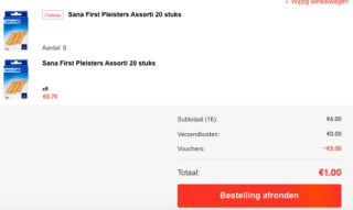 Ontvang €5 korting op een bestelling vanaf €6