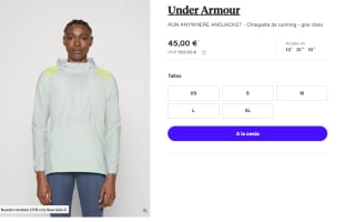 Chaqueta cortaviento Under Armour Run Anywhere para Mujer por 45€