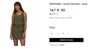 Vestido Patagonia Fleetwith por 16.99€