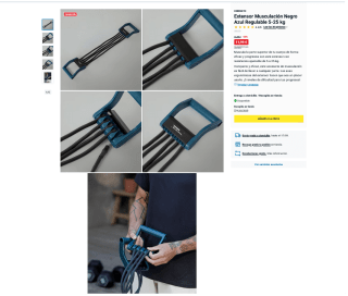 Extensor Musculación Regulable 5-25 kg Gomas fitness por solo 11,99€