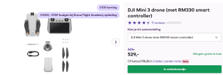 DJI Mini 3 - inclusief DJI RC Smart Controllervoor €529 bij Cameranu