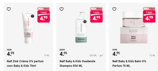 Alle Naïf producten voor €4,95 bij de Etos