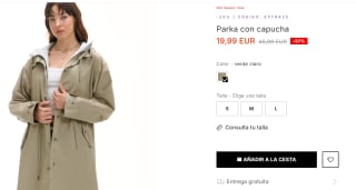 Parka con capucha para Mujer por 19.99€