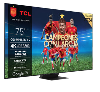 Televisor TCL 75C855 75" QD-MiniLED UltraHD 4K 144Hz Dolby Vision e Atmos Google TV Game Master Pro 3.0 por 1269€