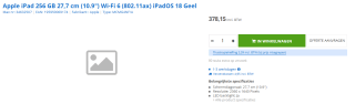 Apple iPad 256GB voor €378,15 bij Max ICT