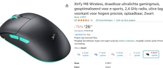 CHERRY XTRFY M8 Draadloze Gaming muis voor €26,23 bij Amazon