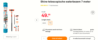 Shine telescopische waterbezem 7 meter voor €49,99 bij Karwei