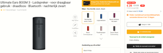 Ultimate Ears BOOM 3 Bluetooth Speaker voor €39 bij Fnac in België