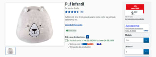 Puf infantil de osos o zorro por 9,99€