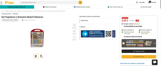 Pokémon Set de Papeleria con estuche por 5,98€