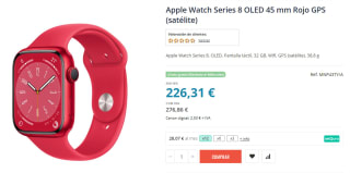 Apple Watch Series 8 OLED 45 mm Rojo GPS por 276,86€