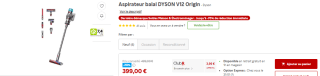 Aspirateur balai sans fil Dyson V12 Origin à 399€