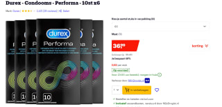 Durex Condooms Performa 10st x6 voor €36,99 bij Bol.com