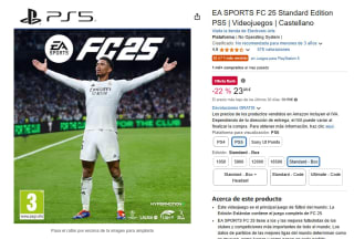 EA SPORTS FC 25 Standard Edition Nintendo por 22,31 y PS5 por 23,96€