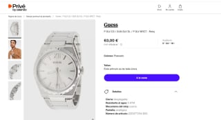 Reloj marca Guess P SLV CS / SUN SLV DL / P SLV BRCT por 63€