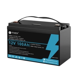 TTWEN 12V 100Ah LiFePO4 Lithium Battery Pack Backup 1280Wh voor €183,20 bij Tomtop