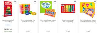 25% korting op alle chocolade van Tony's Chocolonely bij Greetz