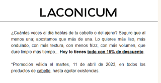 Hoy tenemos -10% descuento en cuidado para el cabello