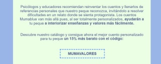 15% descuento en libros personalizados desde Mumablue