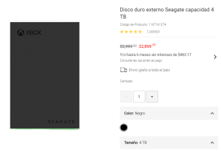 Disco Externo Seagate 4TB por $2,899 | Descuento Liverpool
