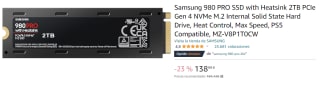 Disco duro Samsung 980 PRO SSD with Heatsink 2TB P por 138.99€