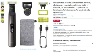 Philips OneBlade Pro 360 Auténtico Barbero, afeitadora y recortadora eléctrica facial y corporal por 64,99€