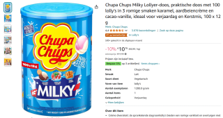 100x Chupa Chups Milky lollies voor €10,79