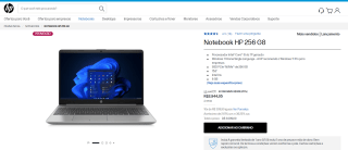 Notebook da HP, modelo 256 G8 - R$ 2.944,05