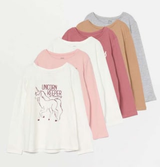 Pack 6 camisetas estampadas manga larga Niña a tan solo 4,99€
