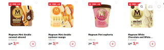 Alle varianten Magnum IJs voor €3,49 bij de Coop