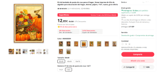 Recopilación Kits punto de cruz otoñales por 11,45€/8,81€ según tela