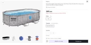 Piscina Bestway Power Steel Diseño Piedra 427x250x100cm Depuradora Cartucho 2.006 L/H Cobertor y Escalera por 389€ (cuenta nueva 377€)