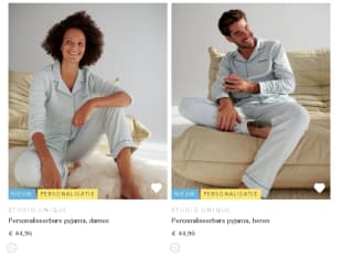 Gepersonaliseerde pyjama vanaf €19,95 bij JBC