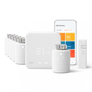 tado° Slimme Bedrade Thermostaat Starter Kit V3+ incl. Bridge + 6-pack Radiatorknoppen voor €449,95 bij Tink