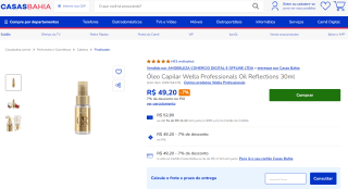 Óleo Capilar da Wella Professionals Oil Reflections de 30ml - R$ 49,20