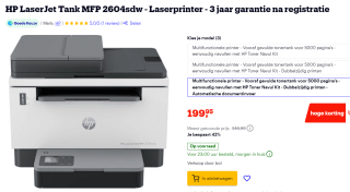 HP LaserJet Tank MFP 2604sdw - Laserprinter voor €199,95 bij Bol.com