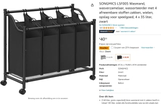 Songmics wasmand met vakken voor €30,74 bij Amazon