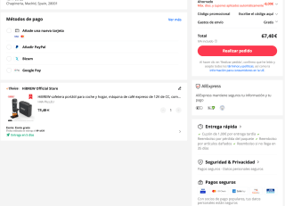 HiBREW-cafetera portátil compatible con cápsula Nexpresso Dolce H4A por 62,43€