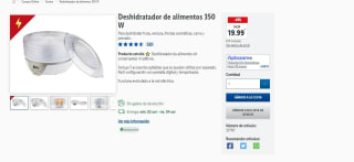 Deshidratador de alimentos de 350W por 19,99€