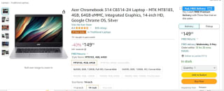 Acer Chromebook 314 CB314-2H Laptop - £149.99
