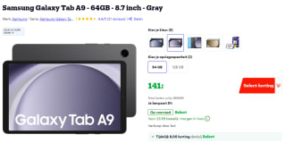 Samsung Galaxy Tab A9 64GB 8.7" voor €141 met Bol Select