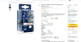 Estuche Bosch H1 Minibox de lámparas de repuesto 12V por 3,01€