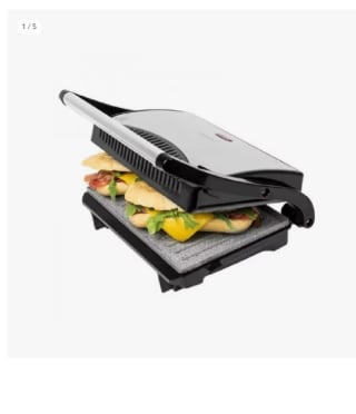 Parrilla eléctrica Cecotec Rock`nGrill. 700W, Revestimiento de Piedra RockStone por 11.44€