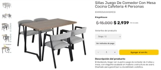 Juego 4 Sillas con Mesa por $2,645 en Somos Reyes