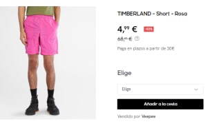 Pantalones Cortos para Hombre Timberland Squam Lake por 4.99€